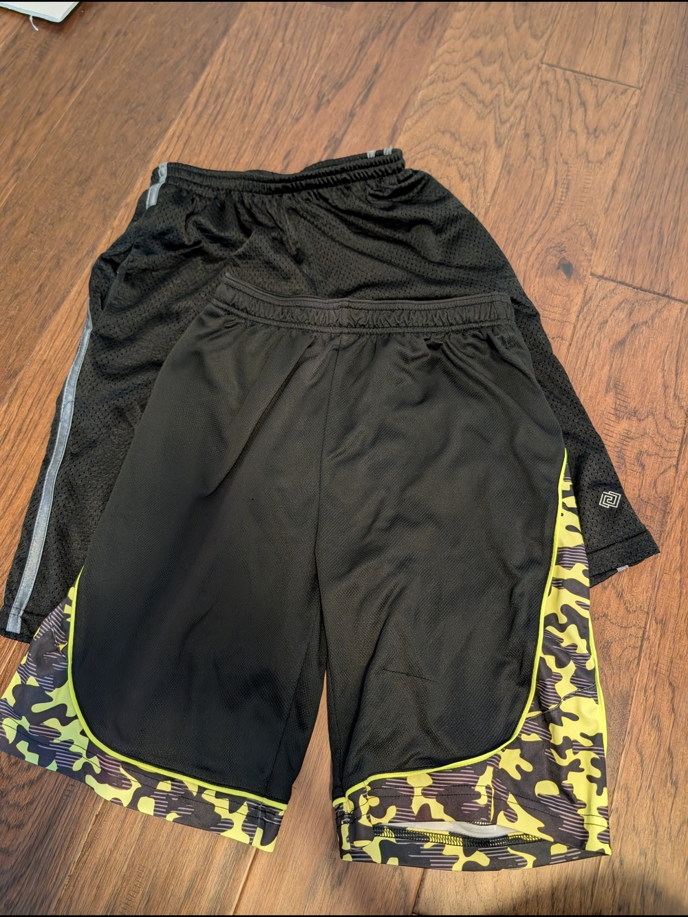 Zone Pro Black Athletic Shorts with Yellow Camo Trim